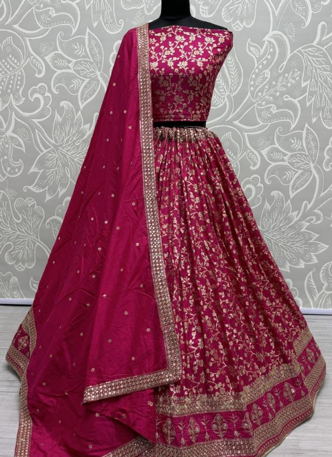 Rimzim Viscose Rani Bridal Wear Embroidery Work Lehenga Choli